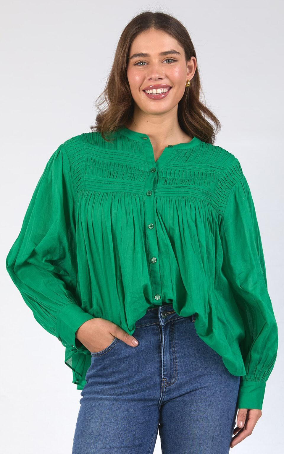 Montana Blouse - Pine Green-Elm Lifestyle-Lima & Co