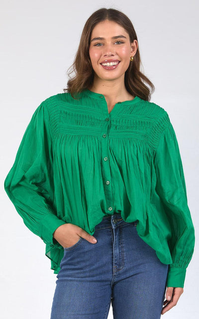 Montana Blouse - Pine Green-Elm Lifestyle-Lima & Co