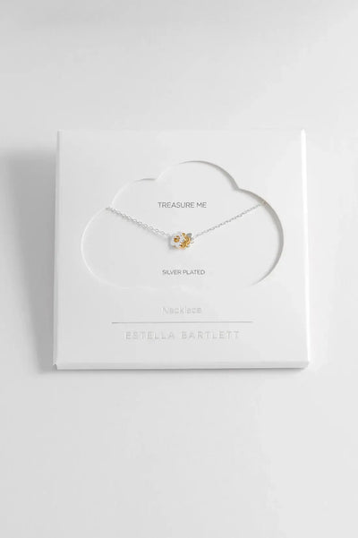 Multi Flower Bead Necklace - Silver Chain Plated-Estella Bartlett-Lima & Co