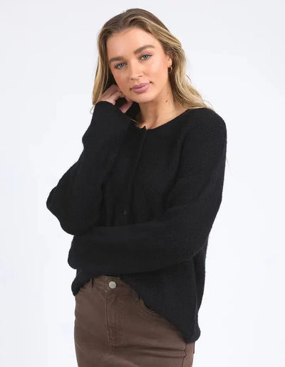 Murphy Knit Cardi - Black-Foxwood-Lima & Co