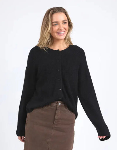 Murphy Knit Cardi - Black-Foxwood-Lima & Co