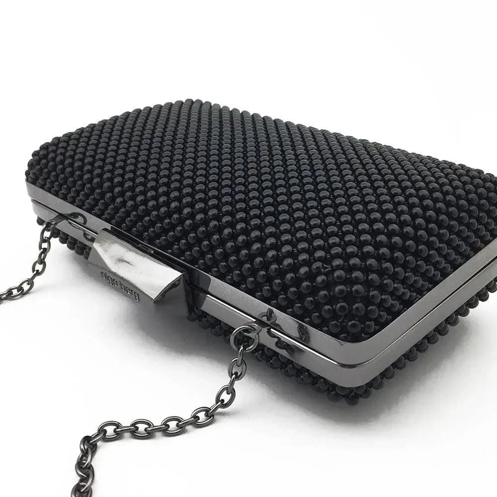 Natasha Ball Mesh Clutch - Black-Olga Berg-Lima & Co