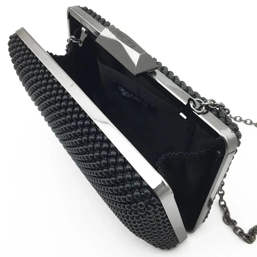 Natasha Ball Mesh Clutch - Black-Olga Berg-Lima & Co