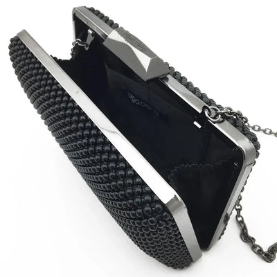 Natasha Ball Mesh Clutch - Black-Olga Berg-Lima & Co
