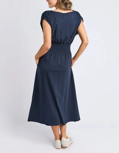 Nelle Midi Dress - Navy-Elm Lifestyle-Lima & Co