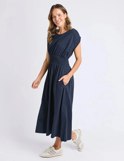 Nelle Midi Dress - Navy-Elm Lifestyle-Lima & Co