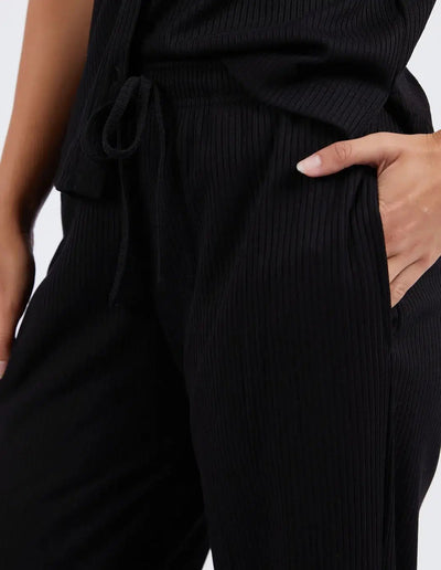 Neve Rib Pant - Black-Foxwood-Lima & Co