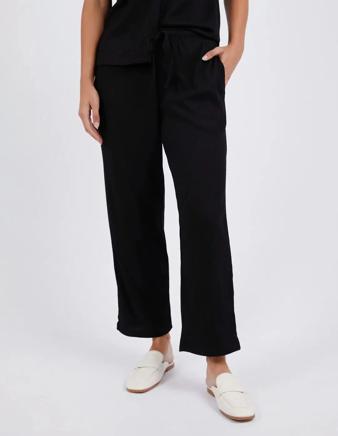 Neve Rib Pant - Black-Foxwood-Lima & Co