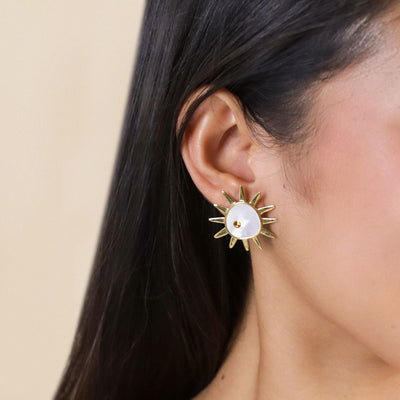 Nora Big Sun Post Earring-Franck Herval-Lima & Co