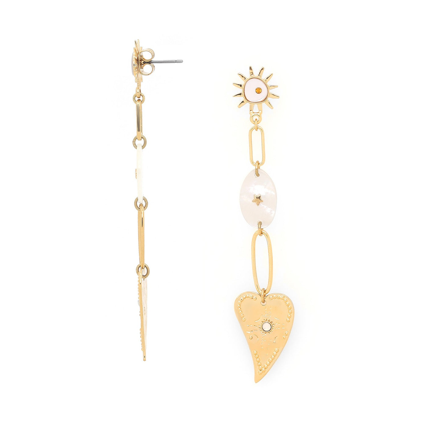 Nora Medium Heart Dangle Earring-Franck Herval-Lima & Co