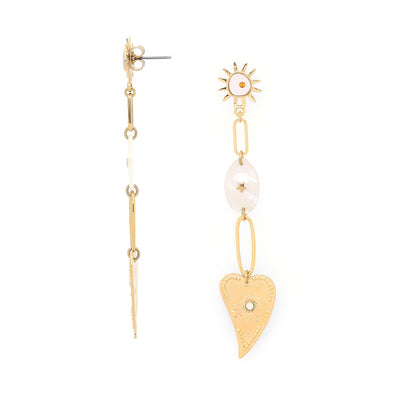 Nora Medium Heart Dangle Earring-Franck Herval-Lima & Co