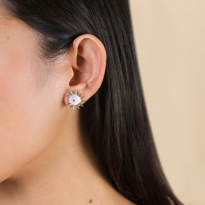 Nora Small Sun Stud Earring-Franck Herval-Lima & Co