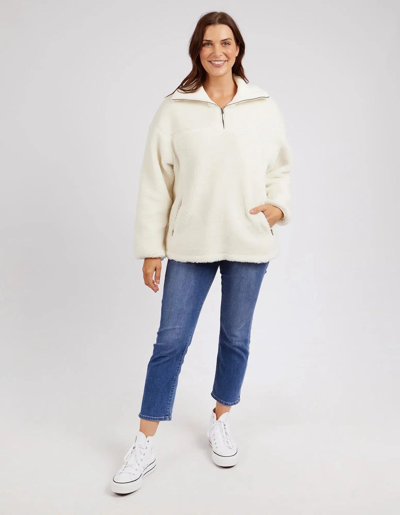 North 1/4 Zip Fleece - Pearl-Elm Lifestyle-Lima & Co