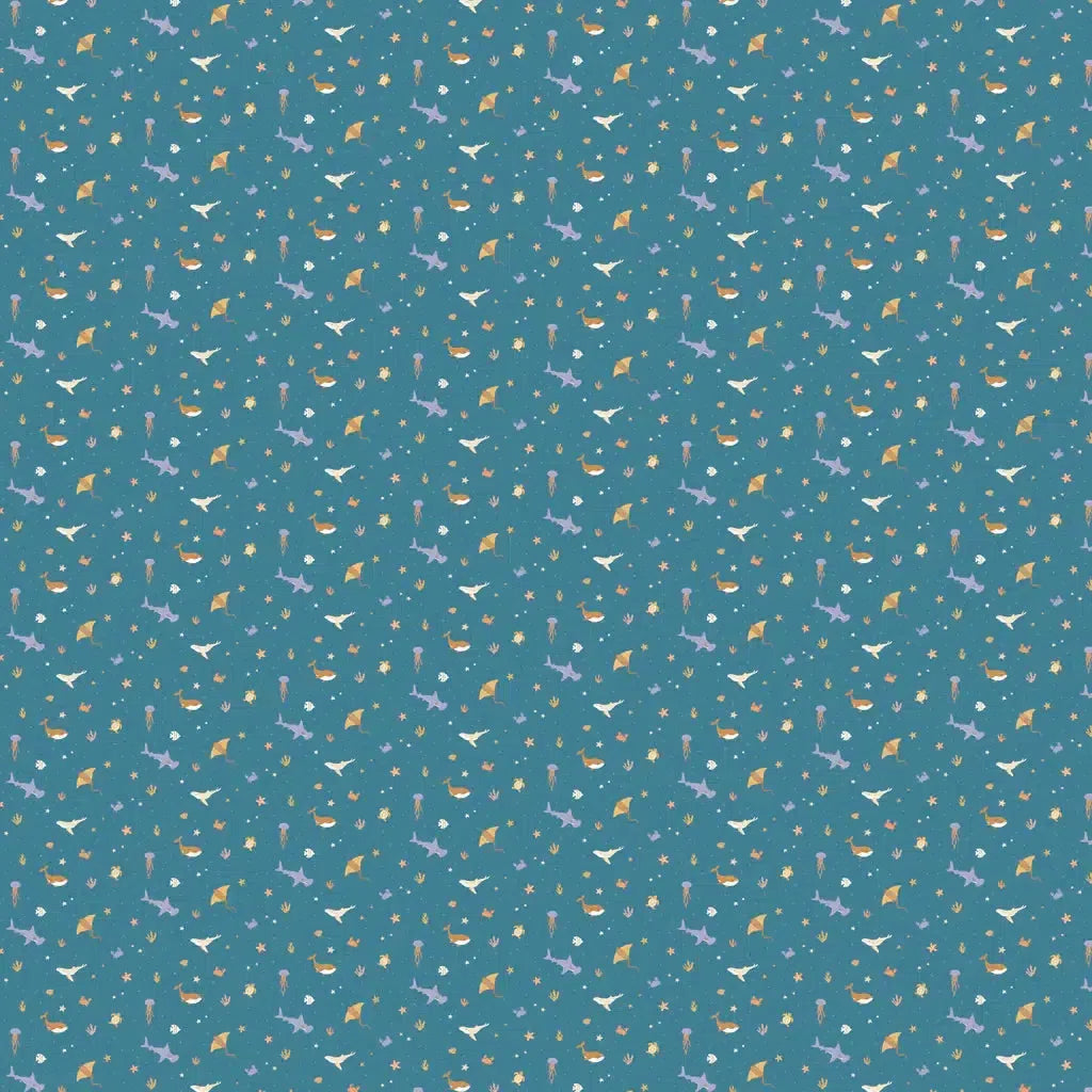 Ocean Creatures Marine Organic Muslin Wrap-Fox And Fallow-Lima & Co