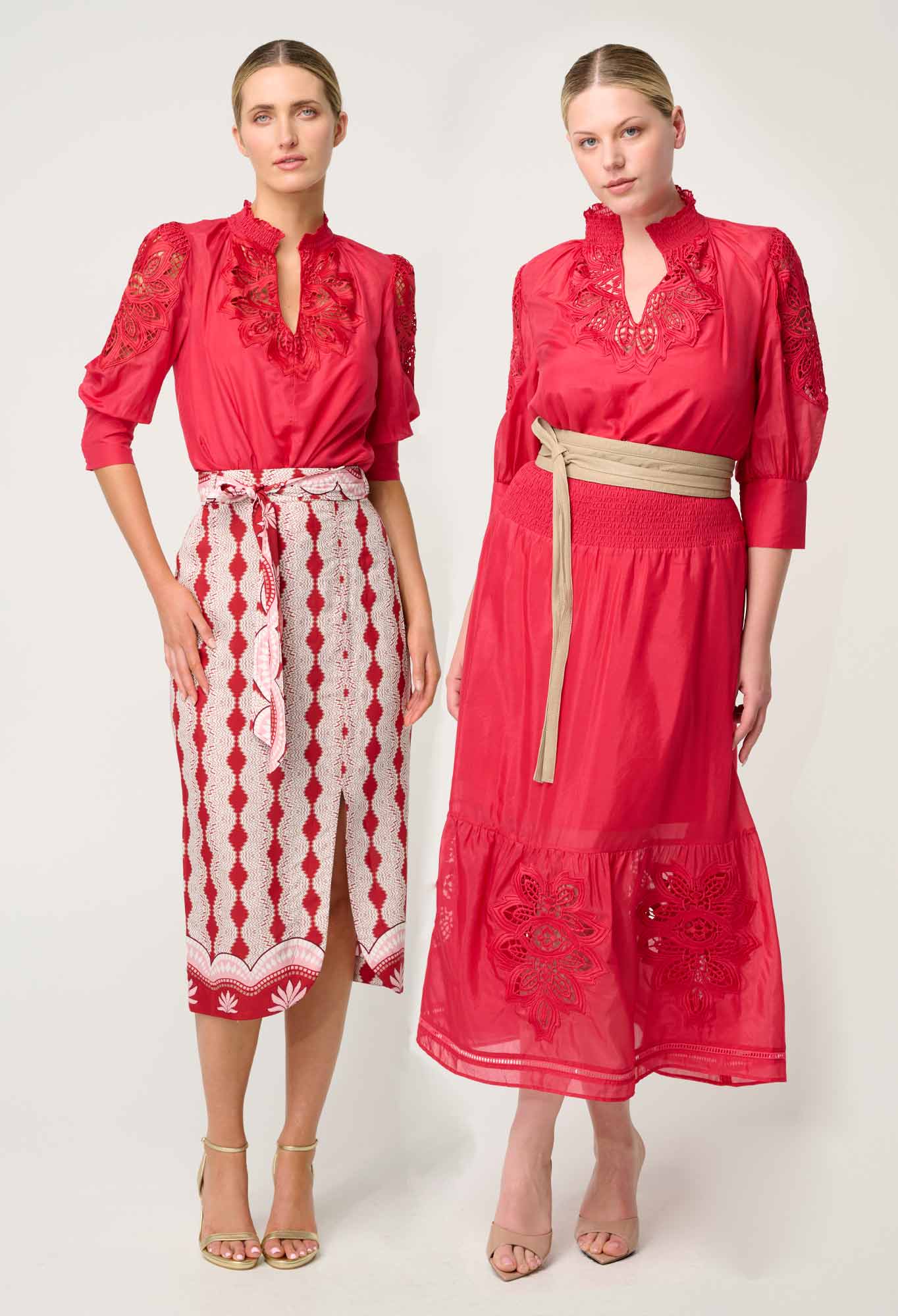 Oleander Lace Blouse - Ruby-Once Was-Lima & Co