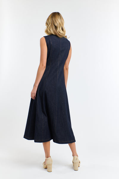 Olsen Denim Zip Dress - Indigo-365 Days-Lima & Co