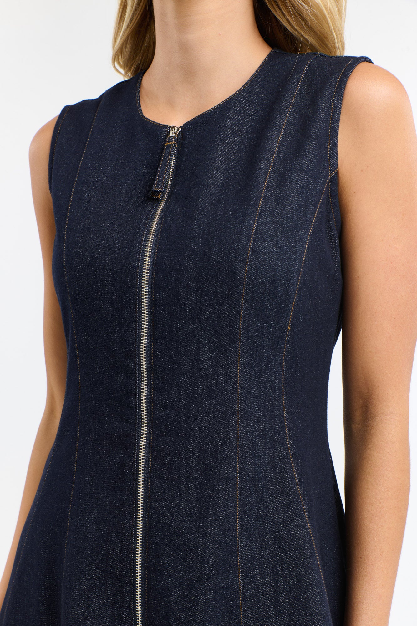 Olsen Denim Zip Dress - Indigo-365 Days-Lima & Co