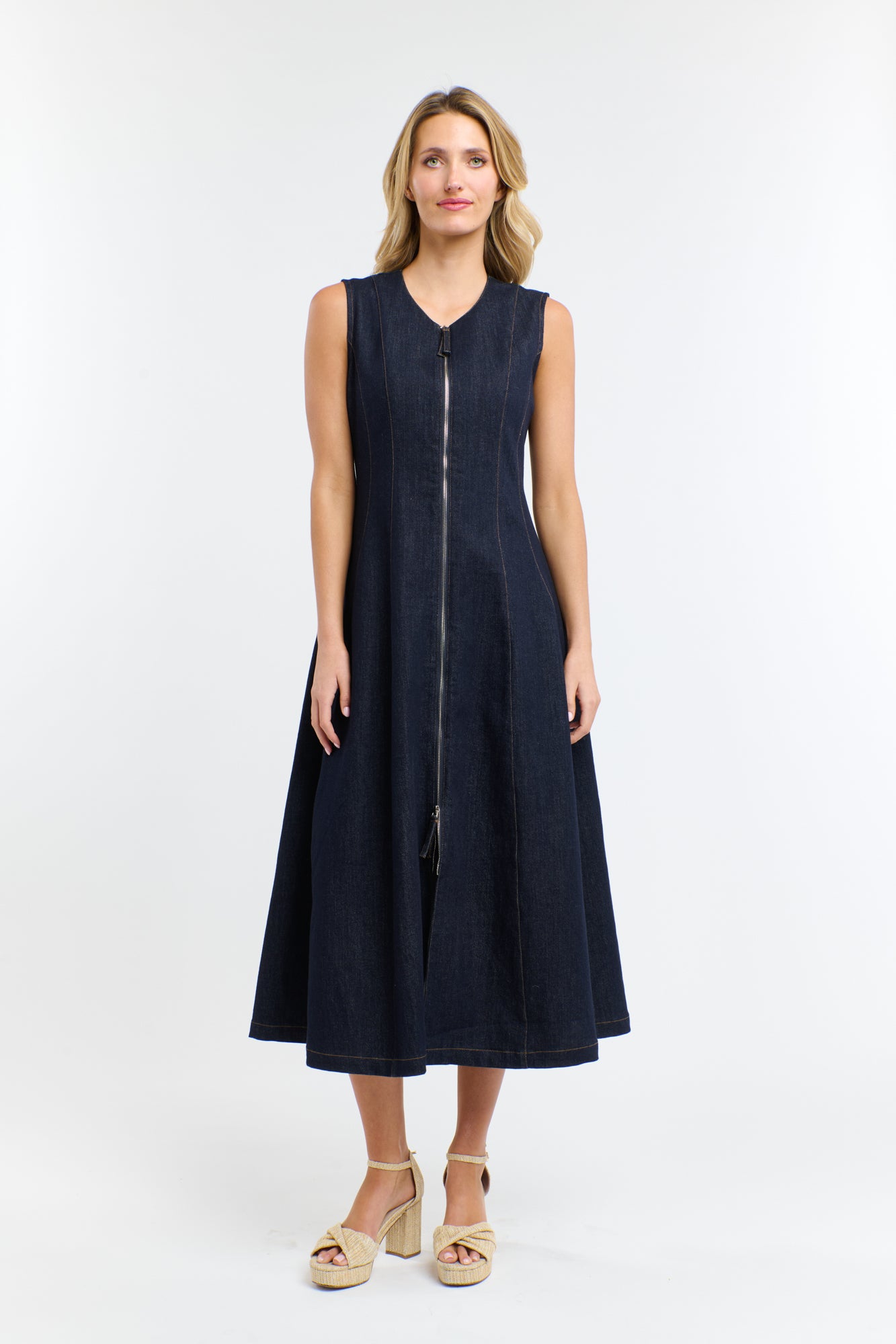 Olsen Denim Zip Dress - Indigo-365 Days-Lima & Co