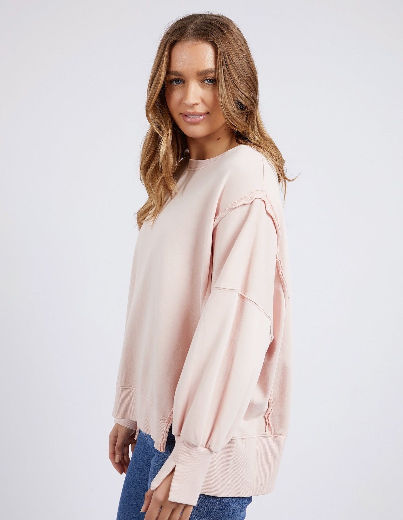 Oversized Crew - Peach Pink-Foxwood-Lima & Co