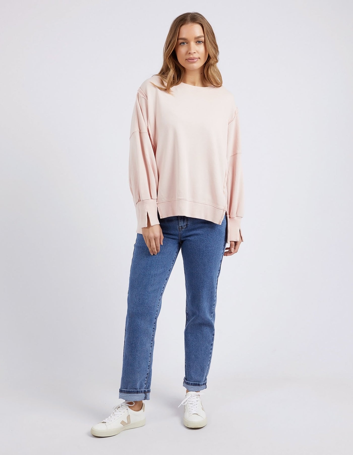 Oversized Crew - Peach Pink-Foxwood-Lima & Co