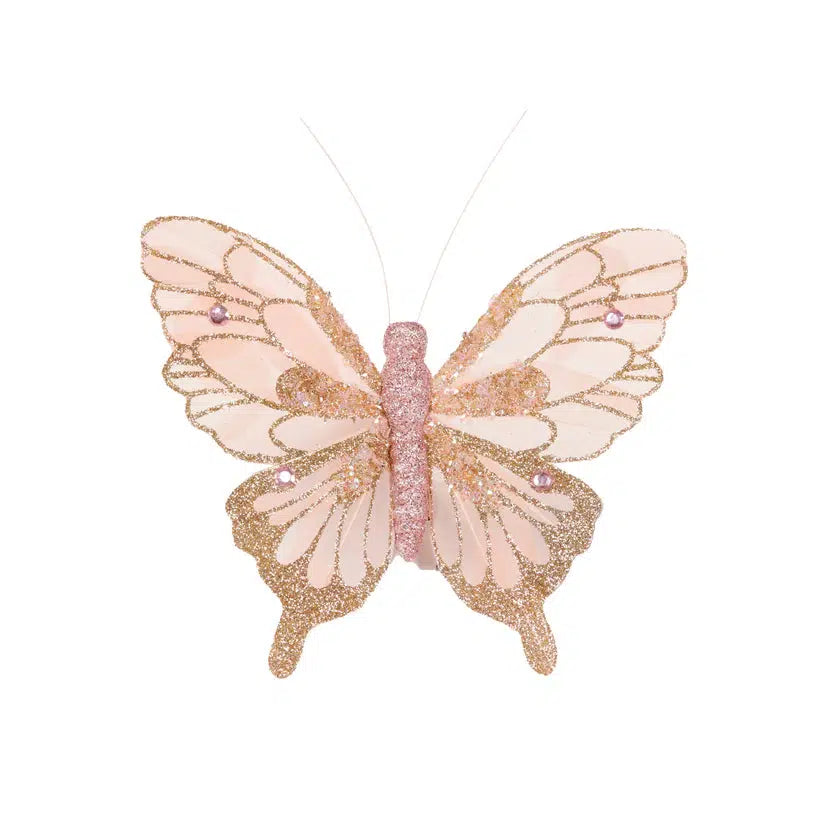 Pale Pink Embellished Butterfly Clip-Holly and Ivy-Lima & Co