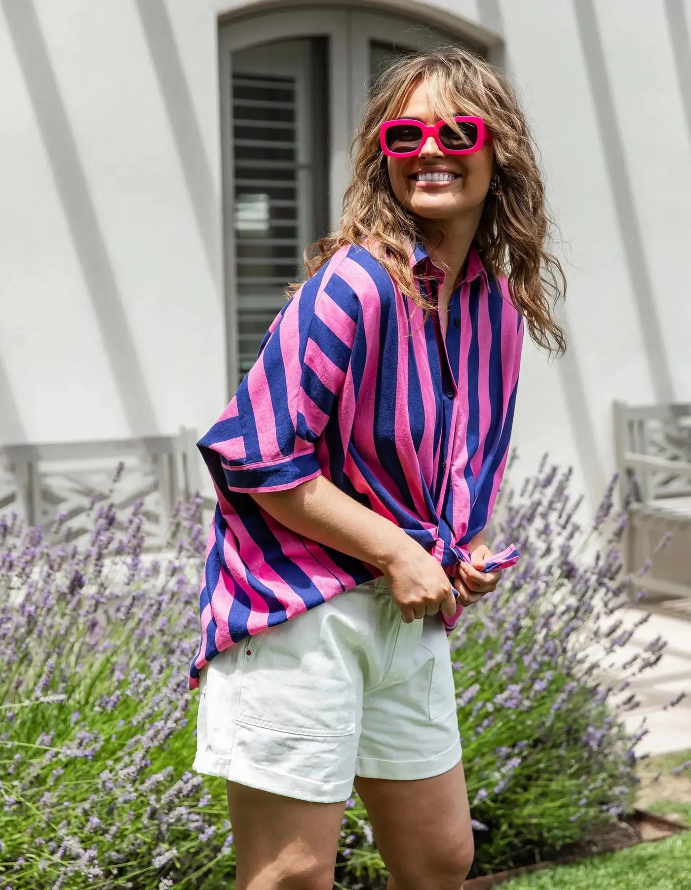Palermo Stripe Shirt - Blue/Pink-Elm Lifestyle-Lima & Co