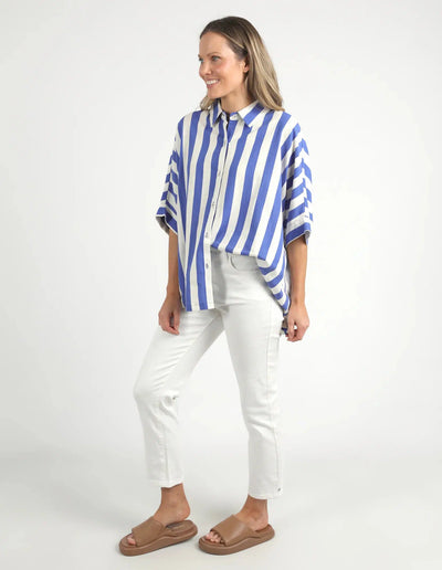 Palmero Stripe Shirt - Royal Blue/Marshmellow Stripe-Elm Lifestyle-Lima & Co