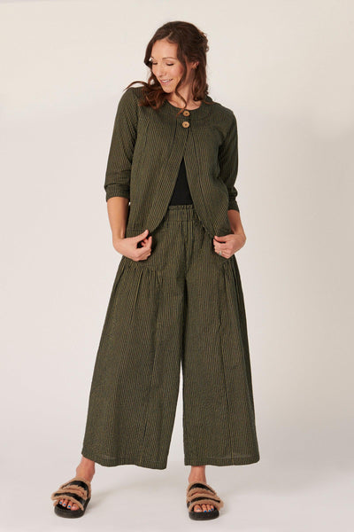 Panel Jacket - Khaki Stripe-Ellis and Dewey-Lima & Co