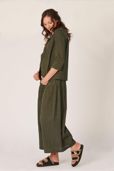 Panel Jacket - Khaki Stripe-Ellis and Dewey-Lima & Co
