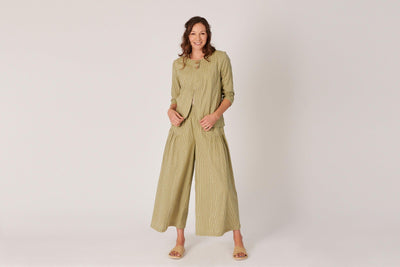 Panel Jacket - Sage Stripe-Ellis and Dewey-Lima & Co