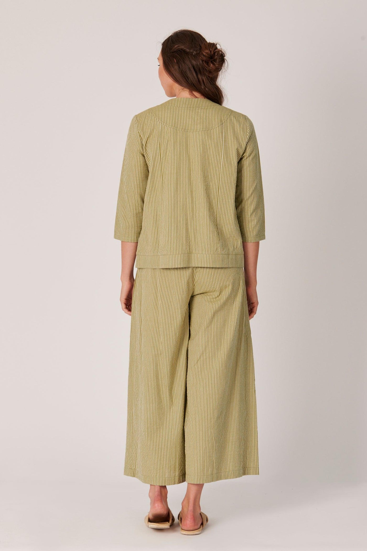 Panel Jacket - Sage Stripe-Ellis and Dewey-Lima & Co