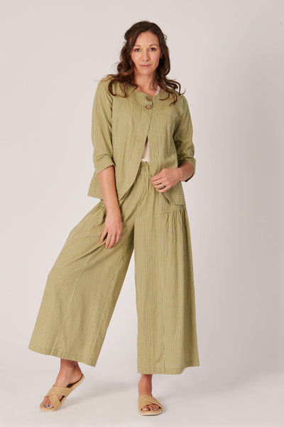 Panel Jacket - Sage Stripe-Ellis and Dewey-Lima & Co