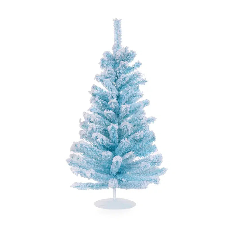 Pastel Blue Flocked Tabletop Tree-Holly and Ivy-Lima & Co
