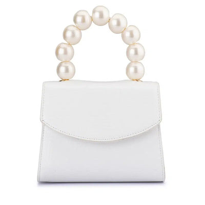 Peta Pearl Handle Bag - White-Olga Berg-Lima & Co