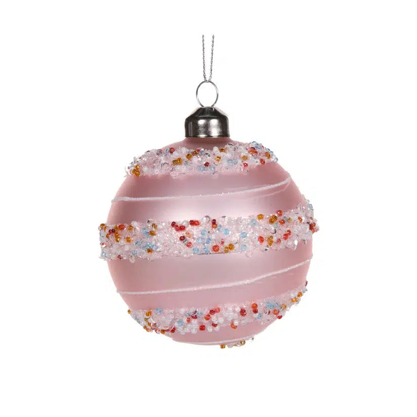 Pink Candy Swirl Bauble-Holly and Ivy-Lima & Co