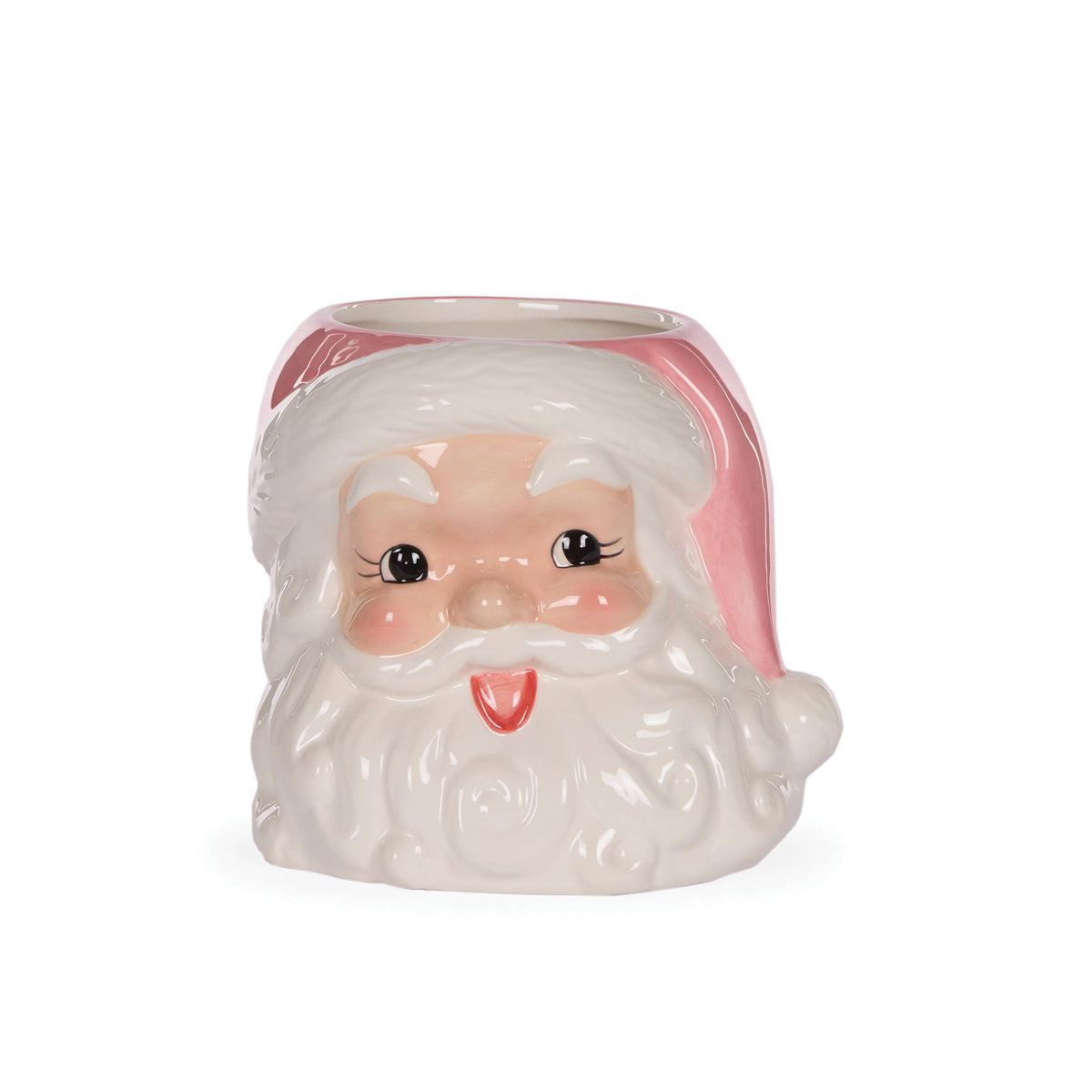 Pink Vintage Santa Pot-Holly and Ivy-Lima & Co