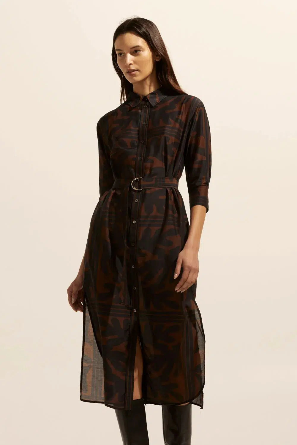 Pinpoint Dress - Chocolate Frond-Zoe Kratzmann-Lima & Co
