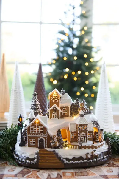 Piped Led Musical Gingerbread Chalet-Holly and Ivy-Lima & Co