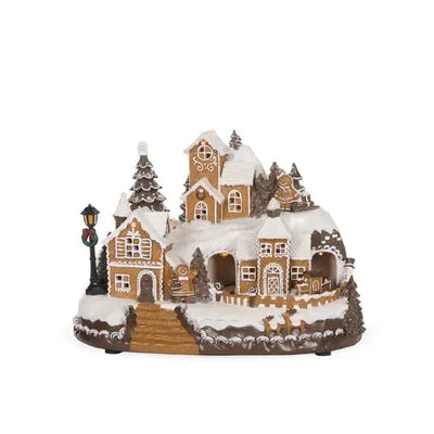 Piped Led Musical Gingerbread Chalet-Holly and Ivy-Lima & Co