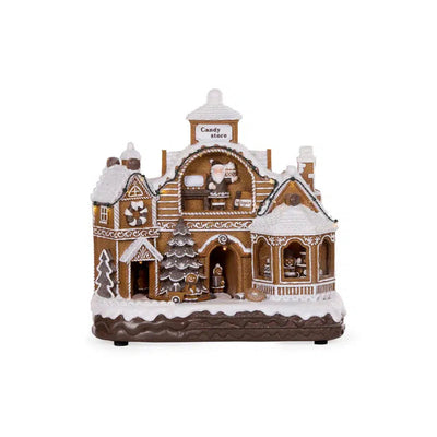 Piped Led Musical Gingerbread Village-Holly and Ivy-Lima & Co