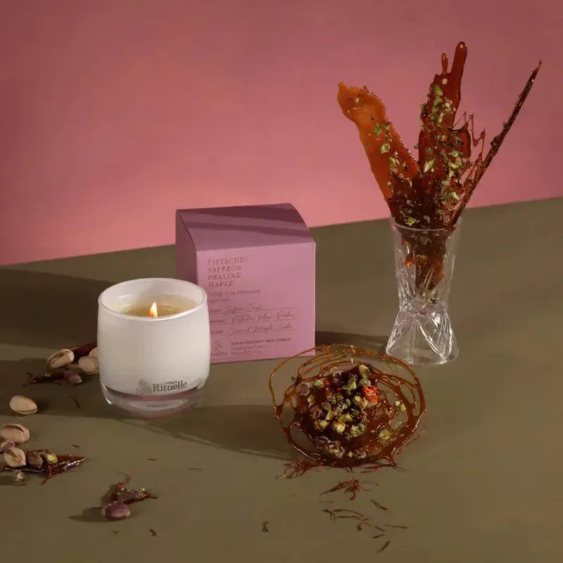 Pistachio Saffron Praline Maple Candle - 140g-Urban Rituelle-Lima & Co