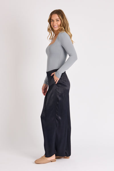 Pleat Detail Wide Leg Pant-Ellis and Dewey-Lima & Co