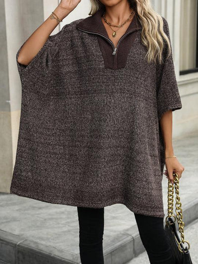 Poncho Knit - Brown-Lima & Co-Lima & Co
