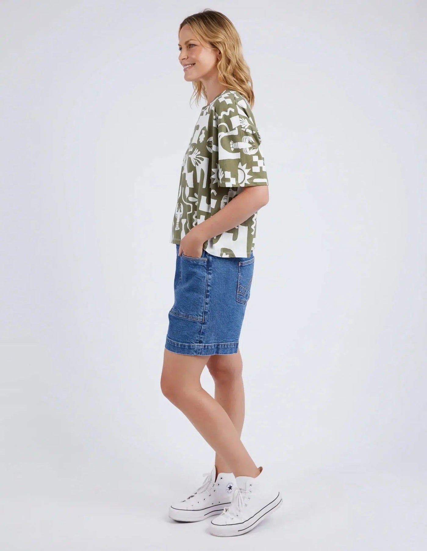 Postcard Tee - Khaki-Elm Lifestyle-Lima & Co
