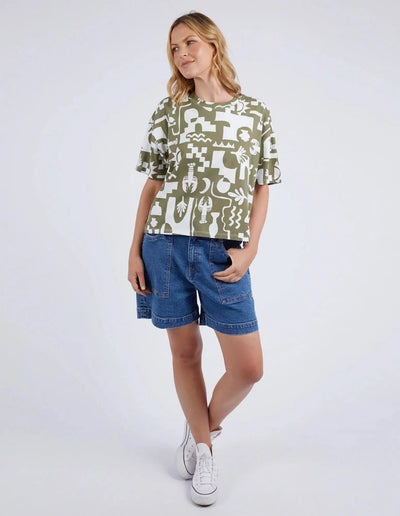 Postcard Tee - Khaki-Elm Lifestyle-Lima & Co