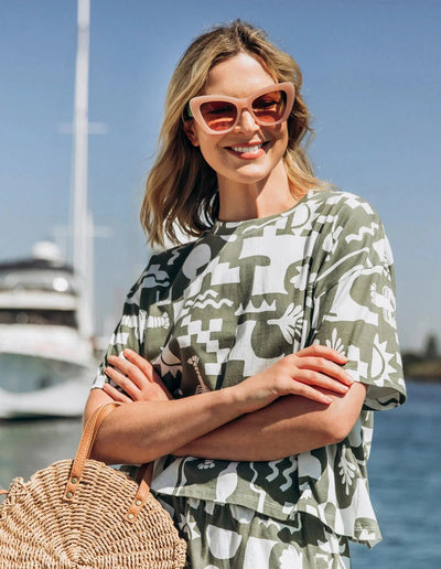 Postcard Tee - Khaki-Elm Lifestyle-Lima & Co