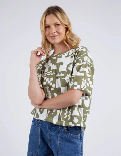 Postcard Tee - Khaki-Elm Lifestyle-Lima & Co
