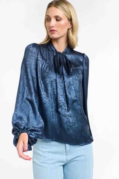 Pussy Bow Top - Midnight-365 Days-Lima & Co