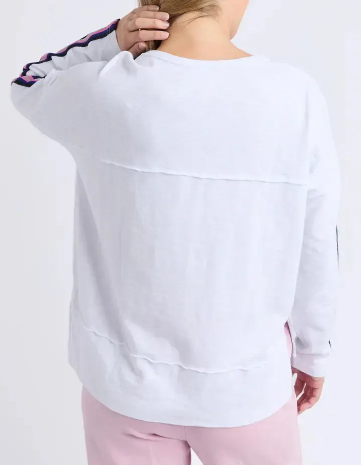 Racer Throw On Tee - White-Foxwood-Lima & Co