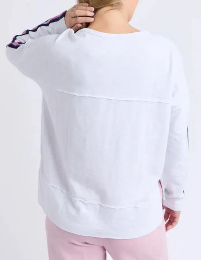 Racer Throw On Tee - White-Foxwood-Lima & Co